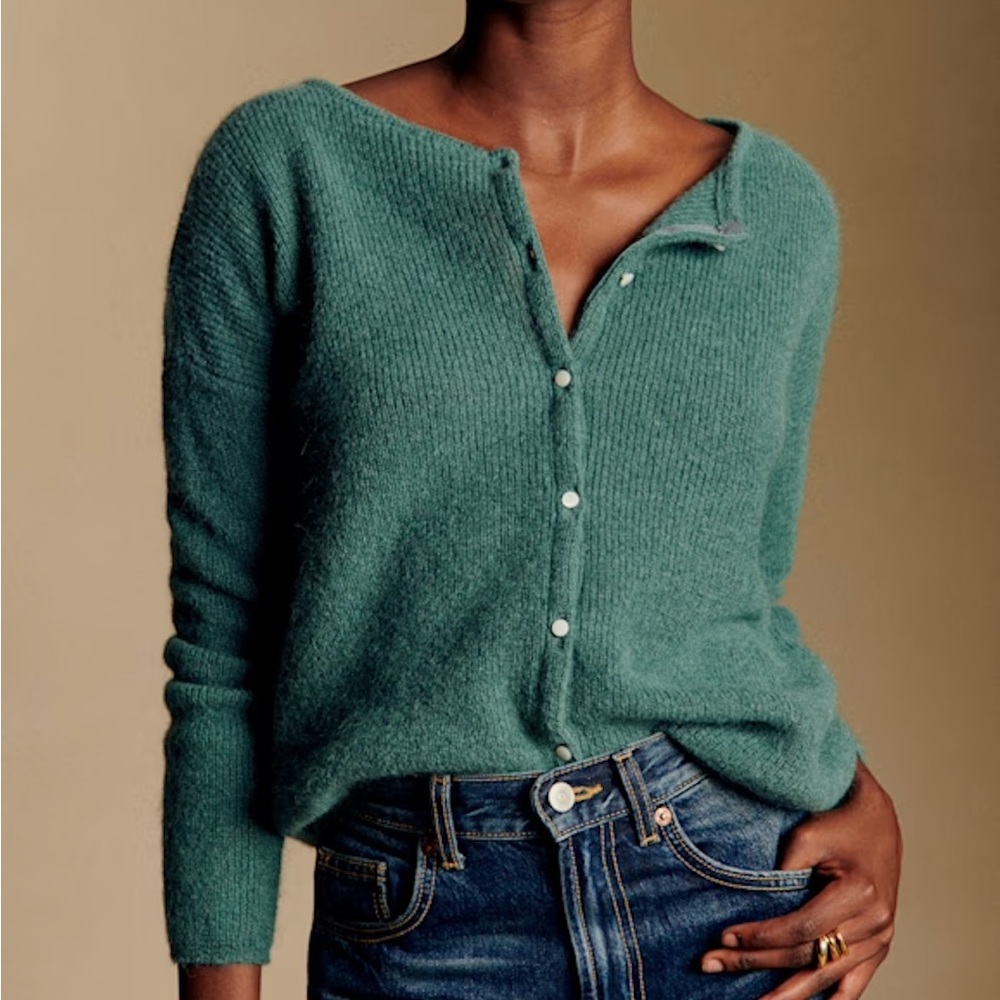 Sezane Gaspard Cardigan Color Sage Size XS